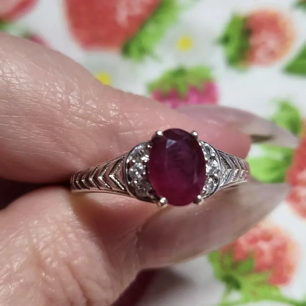 Niassa Ruby & Columbian Zircon Sterling Silver Ring